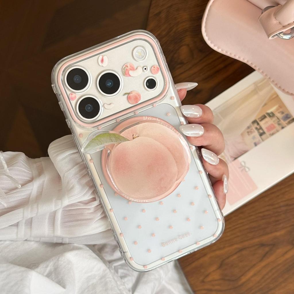 Creative Peach Phone Case for iPhone 16, iPhone 17, and iPhone 17 Pro Max