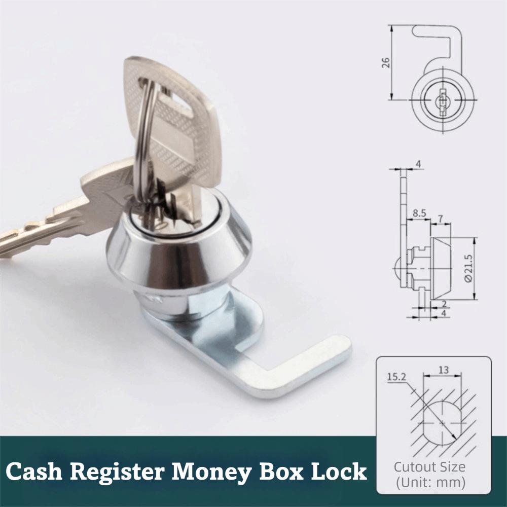 

Rust-Resistant Mini Cam Lock with Quick Clip Silver Metal Cabinet POS Drawer Lock with Keys Easy Replacement