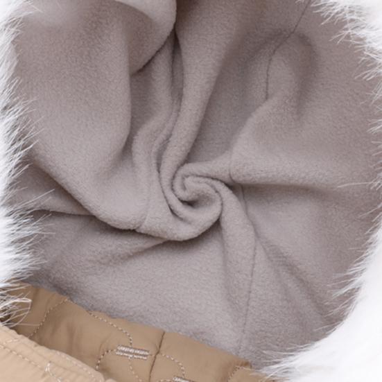 Lei Feng Hat with Soft Plush Inner Fluffy Fur Edge Winter Face Guard Head Cap Adjustable Drawstring Headgear