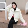 High-waisted down cotton-padded clothes for women's short styles, large lapels, fashionable warm cotton-padded clothes, winter clothes, small thicken