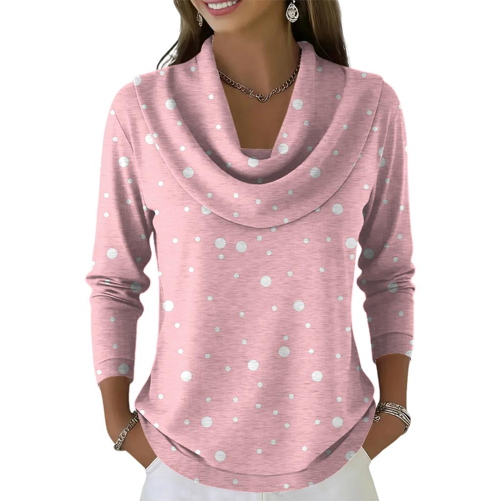 Women's Casual And Fashionable Round Neck Long Sleeved Printed Top Sweater