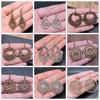 38 Styles Women Ethnic Style Jewelry Earrings Bohemia Carved Round Oval Waterdrop Flower Pattern Dangle Earrings Drop Earrings