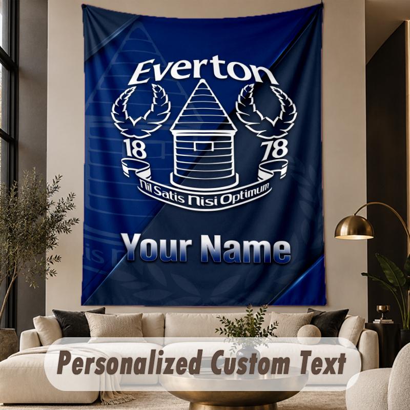 Custom Text Tapestry Everton FC Print Wall Tapestry Indoor Living Room Wall Decor