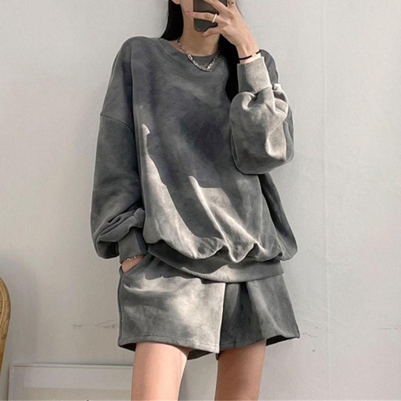 

Thin Athleisure Loose Outfit Gray XL