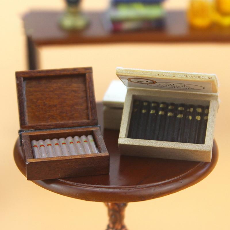 Escena de juego de comida en miniatura, modelo de casa de muñecas, accesorios, mini caja de cigarrillos, adornos para casa de muñecas
