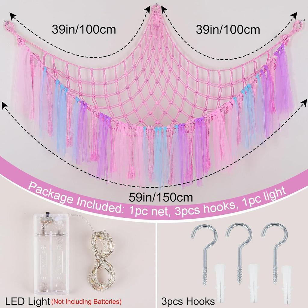 Large Plush Toy Hammock Net for Stuffed Animal Storage In Children's Bedrooms