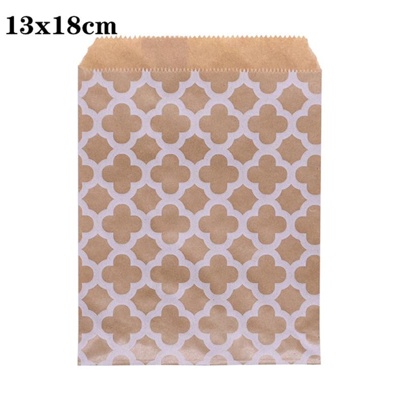 50/100 Pcs 46 patterns 13x18 CM degradable bronzing kraft paper bag envelope wedding Christmas gift baking sealed packaging 50 PCS