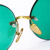 Fashion Classic Rimless Sunglasses Women Men Crystal Dark Green Lens Sun Glasses Retro Round Glasses Outdoor Driving Eyeglasses