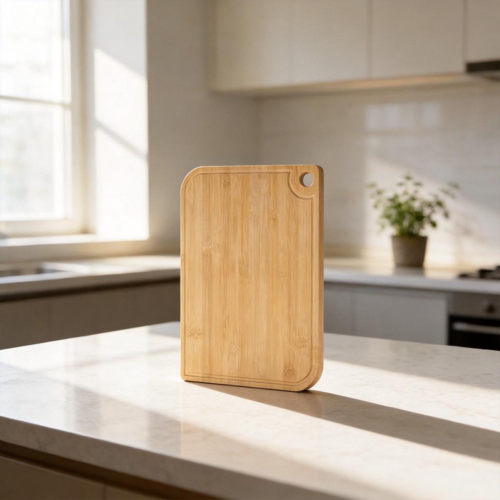 Modern Bamboo Cutting Board With Doublesided Design For Home Cooking Preparation