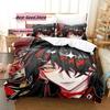 Hololive Vox Akuma Bedding Set Duvet Cover Sheet Printed Bed Set Pillowcase Bed Full Queen King Size Comforter Bedroom