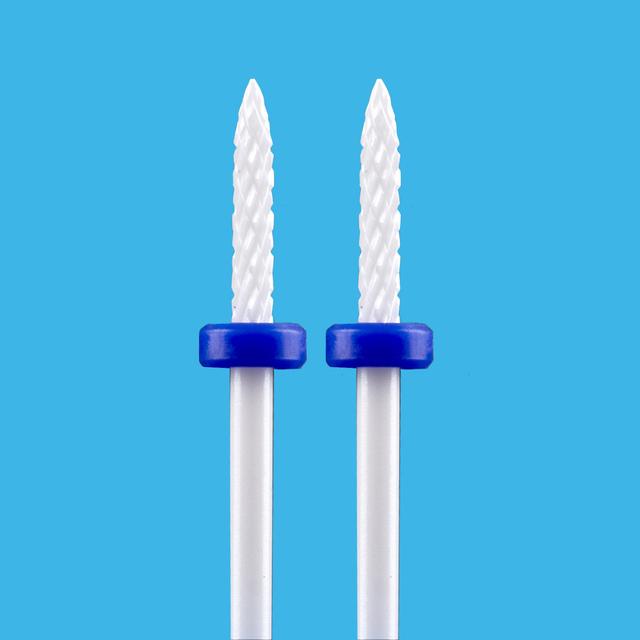 2 PCS Ceramic Milling Cutter For Manicure Machine Set Nail Drill Bits Corundum Mill Cutters Nails Pedicure Bit Sanding Cap