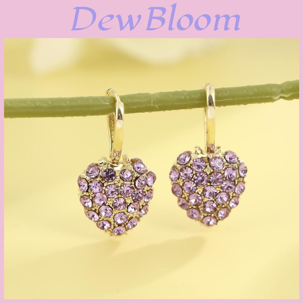 Geometric Heart Dangle Earrings With Water Diamond For Evening Party And Gift For Women