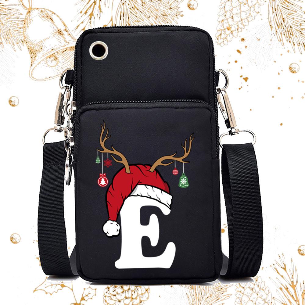 Lightweight Casual Portable Messenger Bag Multifunctional Christmas 26 English Letter Printing