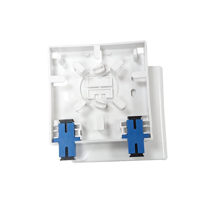 2-Port Terminalboks Type 86 ABS Optisk Terminal Forgreningsboks Hvid Plast Fiberoptisk Splejseboks Med Adaptere