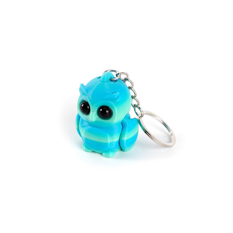 Creative 3D Printing Owl Keychain Pendant Multi-Joint Movable Simulation Animal Toy Model Keychain Bag Accessories Kids Gift