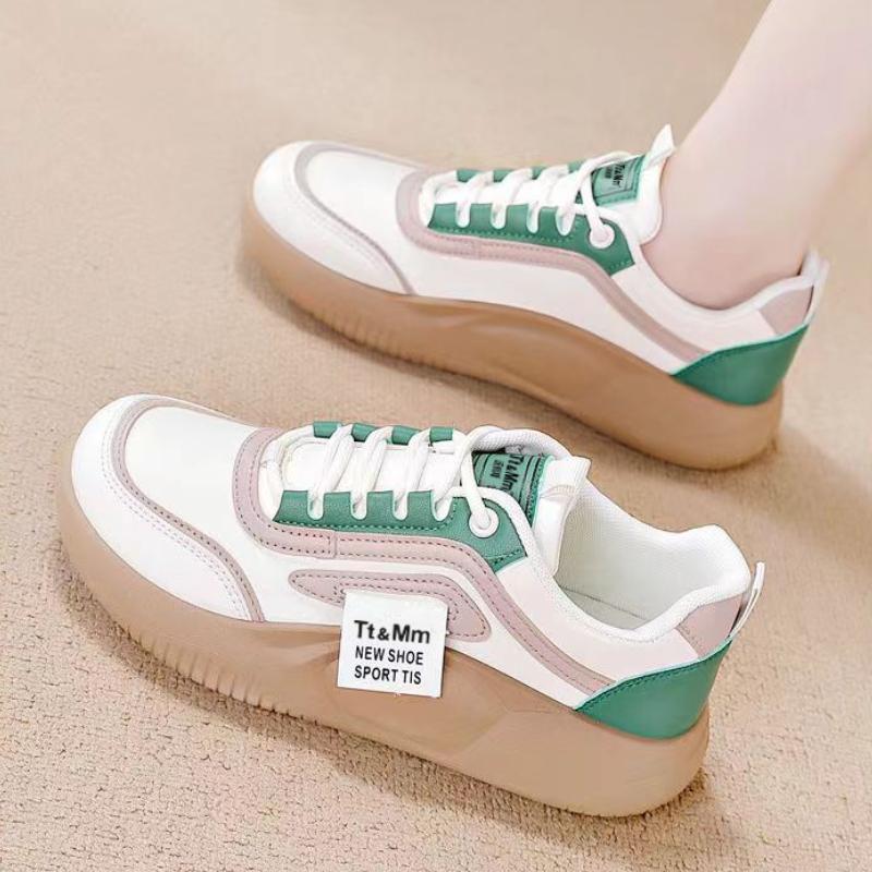 Trendy Board Shoes for Women 2024 New Casual Breathable and Comfortable Women's Shoes Lace Up Thick Sole Women's Single Shoes