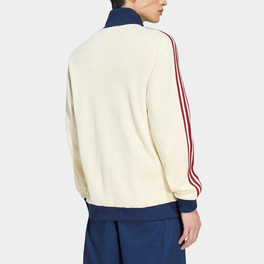 adidas Veste Tricotée Rayée à Col Montant et Fermeture Éclair Originale pour Homme Jackets KY5769