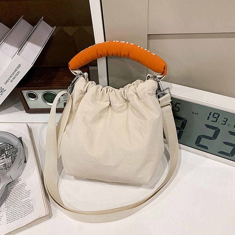 French Styl Soft Cloth Shoulder Bag With Handle Drawstring Crossbody Bag Underarm Pouch Handbag Casual Outing