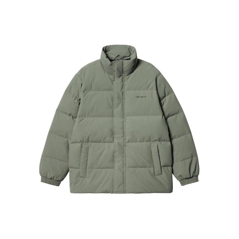 Carhartt WIP Solid Color Zip Stand Collar Drop Shoulder Cotton Jacket Men jackets Green I029450-0FY