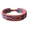 Woven Bracelet Handcrafted Red White Blue Patriotic Bracelet Adjustable American Flag Bracelet 4th of July Jewelry