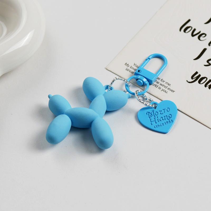 Trendy Acrylic Balloon Dog Keychain & Heart Pendant Backpack Accessory