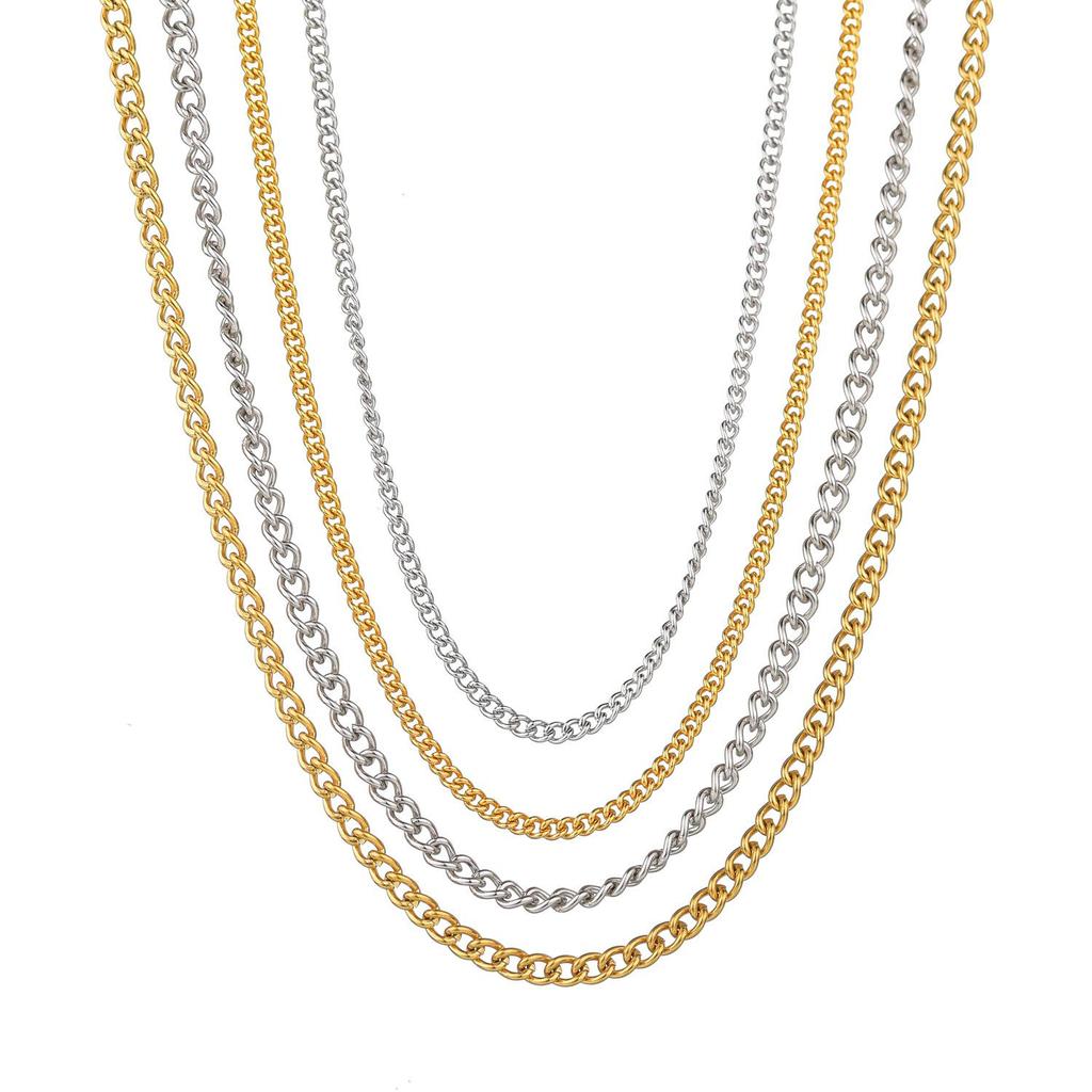 18k Gold Electroplated Minimalist Titanium Steel Twisted Wire Necklace Chain
