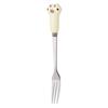 13cm Cake Fork Stainless Steel Cartoon Cat Claw Paw Fork Novelty Smooth Edges Ceramic Handle Fork For Fruits Desserts Noodles