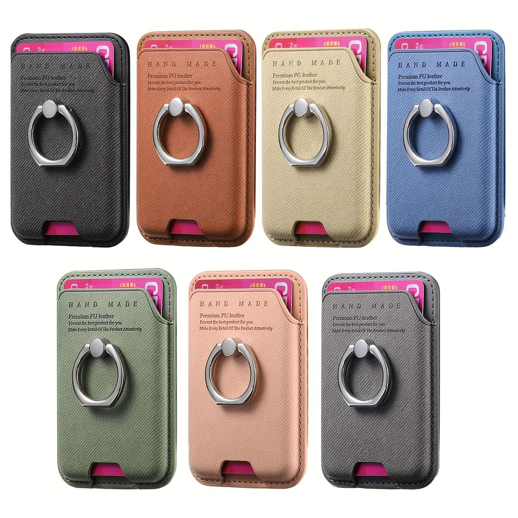 Phone Card Holder Ring Stand Card Pouch Magnetic Cards Holder Magnetic Ring Suitable for Most Phone Models Universal For Magsafe