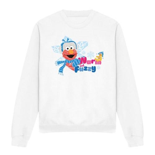 Sesame Street Unisex Adult Warm And Fuzzy Holiday Elmo Sweatshirt
