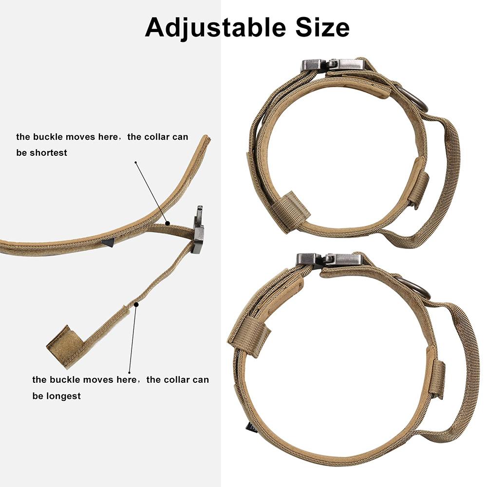 Tactical Dog Collar Adjustable Pet Collar Training Dog Collar With Heavy Duty Metal Buckle For Medium And Large Dogs Accessories