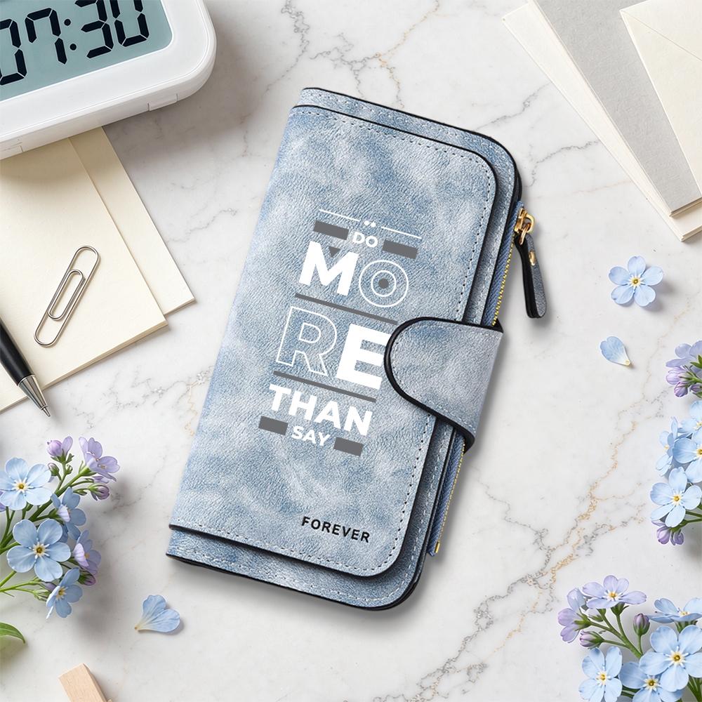Stylish Long Wallet with Inspirational Slogan