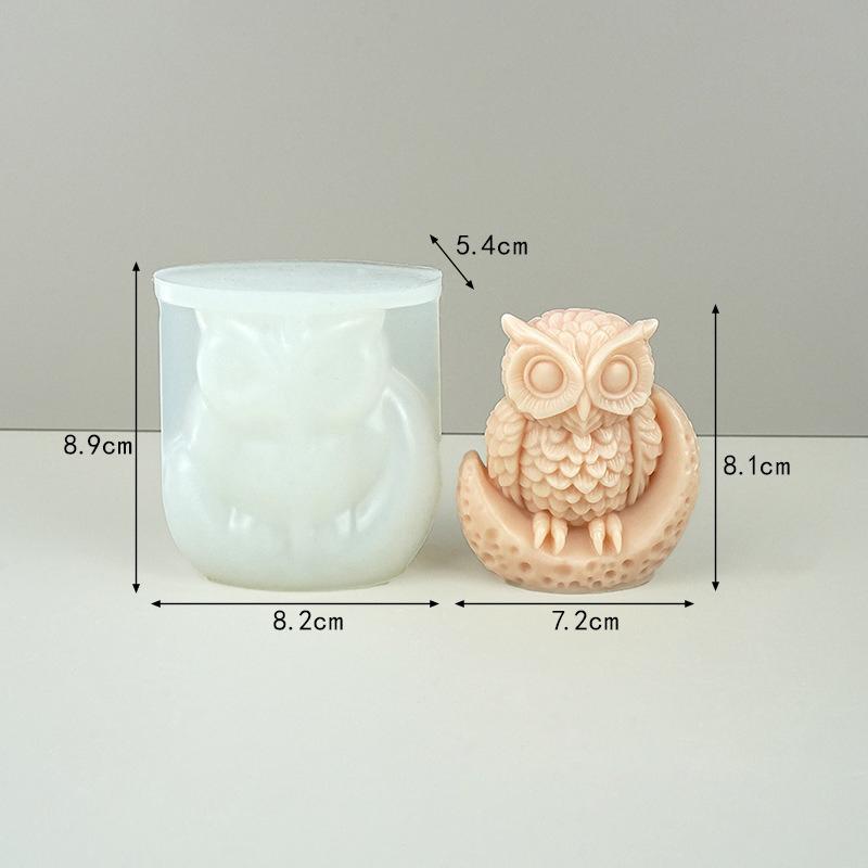 Owl Silicone Candle Mold Cute Gypsum Crafts Mold Handmade Soap Mold Artistic 3d Animal Chocolate Mould For Baking Candle Making