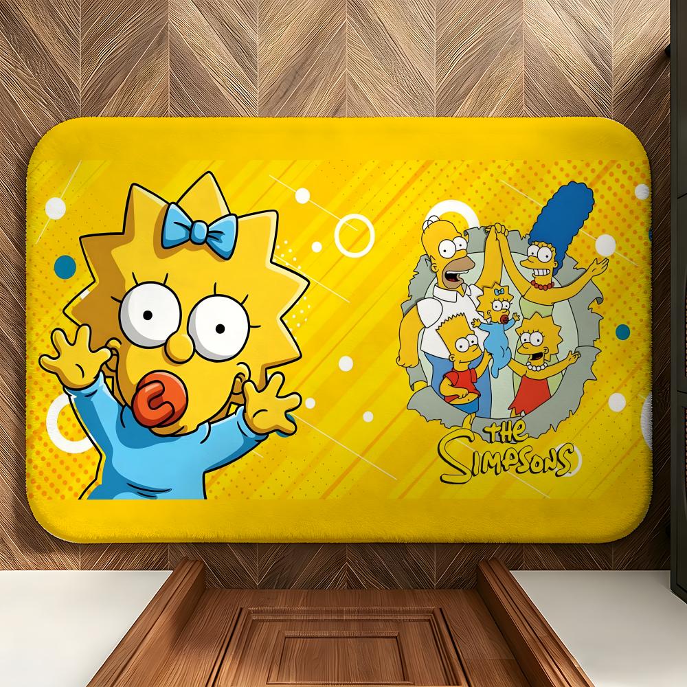 Cartoon T-The S-Simpsons Floor Mat Soft Flannel Floor Mat  Suitable for Entryways, Living Rooms, Bedrooms, and Bathrooms