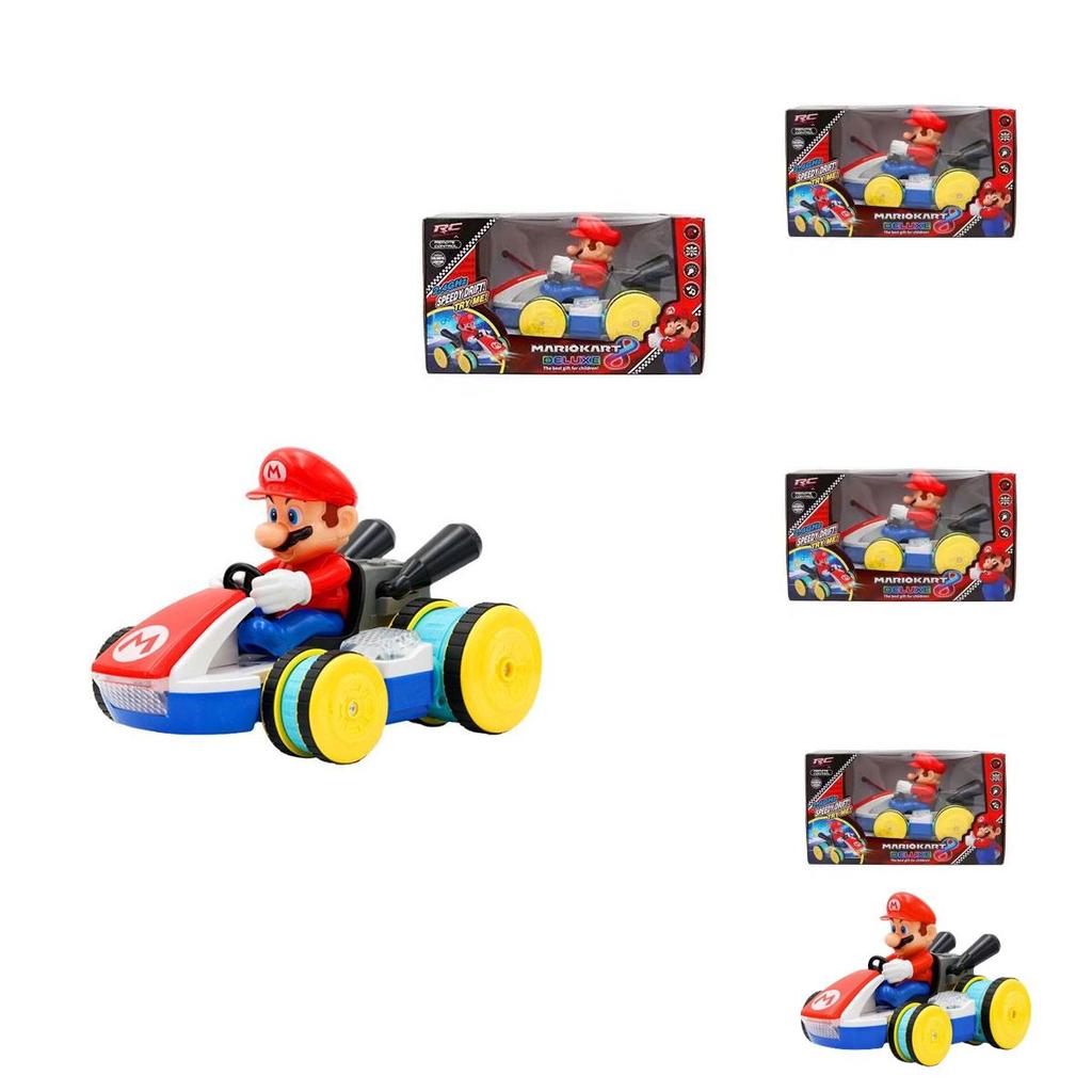 Mario Remote Control Car Cool Stunt Vehicle With Lights And Music Super Mario Kart Toy Plastic)