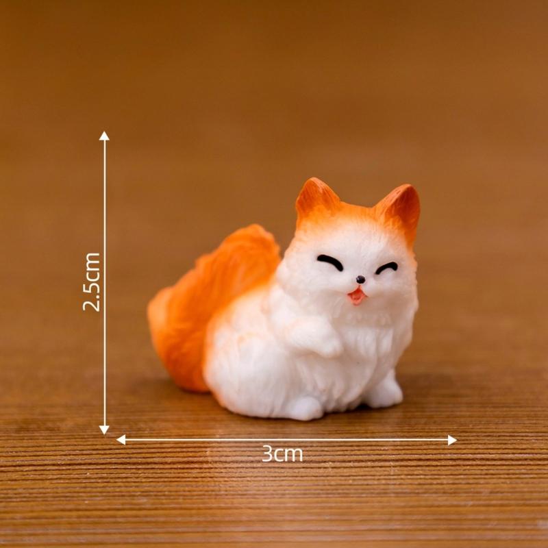 12PCS Simulation Resin Cats Model Figurine Safe Desktop Ornament Accessories For Creative Garden Landscape Display