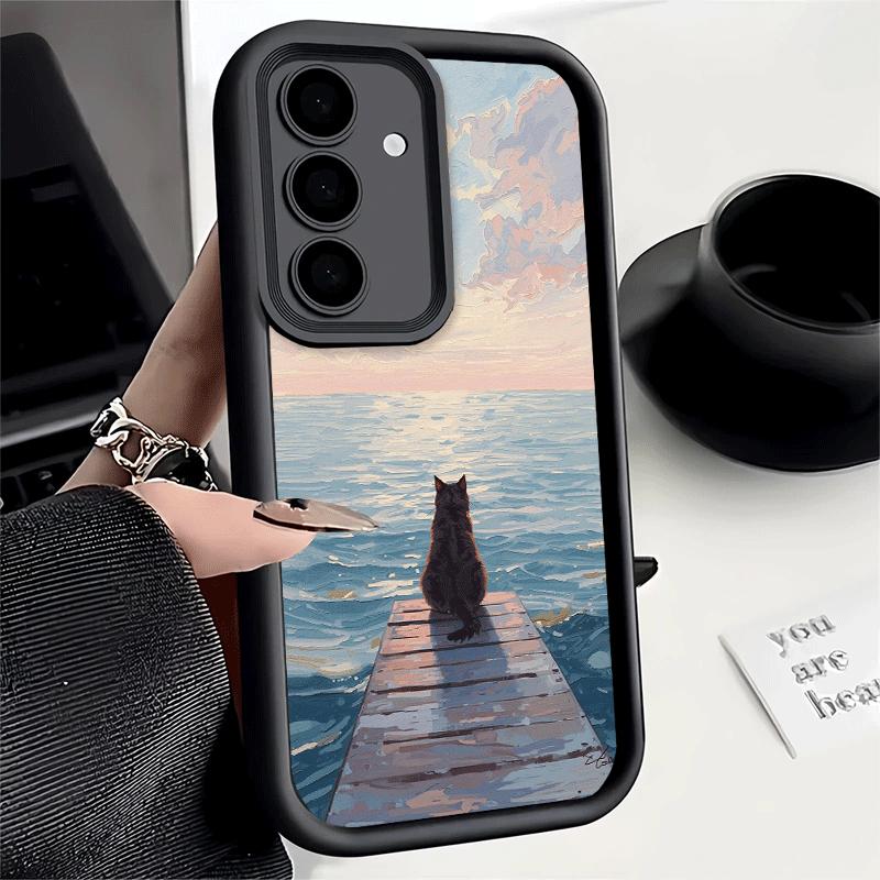

Чехол для телефона Samsung Galaxy A17 A16 A15 A14 A13 Черный Кот Эстетичный Узор A56 A36 A26 A55 A35 A25 A54 A34 A24 A53 A33 A23 A0 Samsung A36