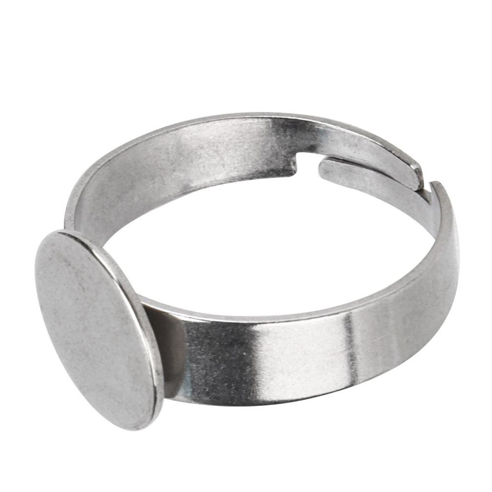 20pcs Flat Base Blank Rings Stainless Steel Flat Rings Jump Rings Ring Bases  Jewelry Craft