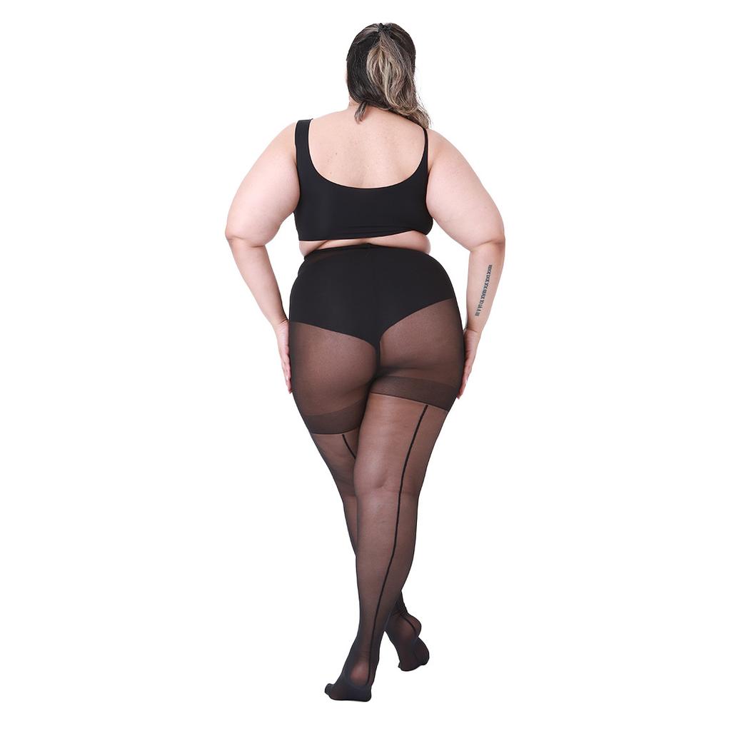Dames 20D Vertical Gestreepte Panty Kousen Sheer Ademende Kousen Meerdere Maten Tot 3XL Voor Plus Size Mode Kous