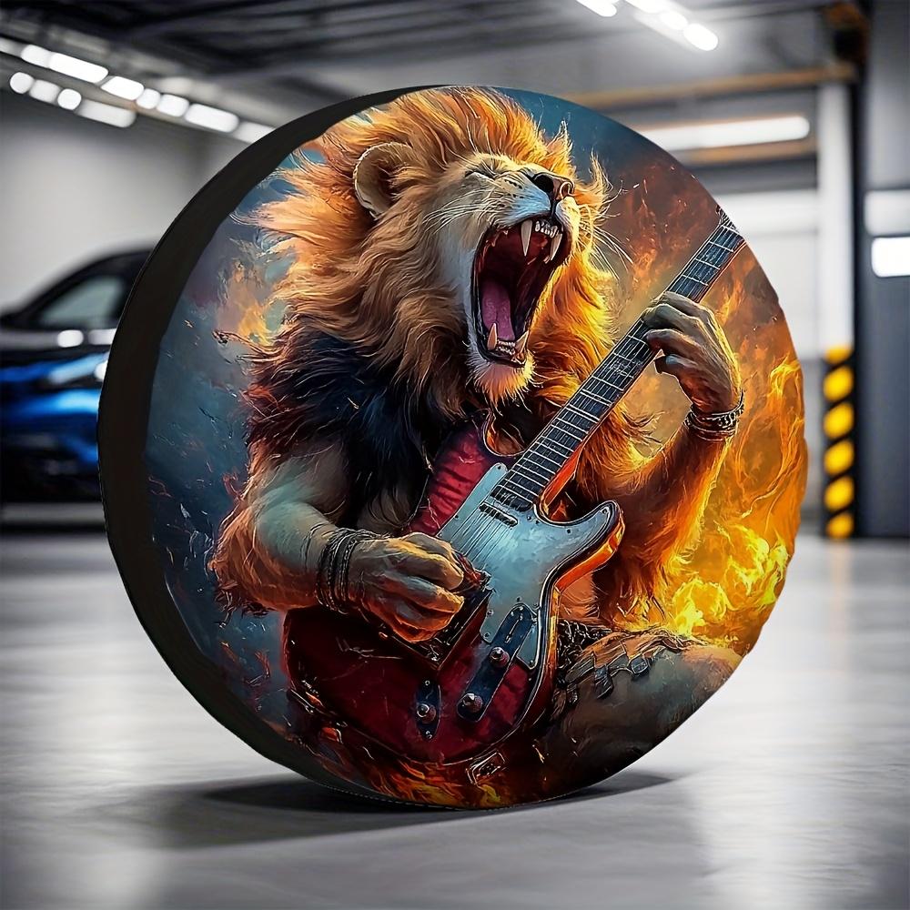 1pc, Waterproof Spare Tire Covers Featuring A Lion Design, Made Of Durable Polyester, Ideal For Road Trips And Perfect For Parki