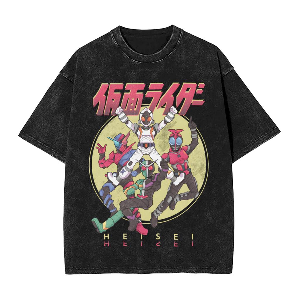 Kamen Rider Zornow Washed T Shirts Streetwear Hip Hop Fashion TShirts Tees Tops for Men Women 100 Cotton Harajuku Summer