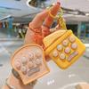 Mini Whac-A-Mole Hamburger Keychain: Cute Handheld Game Console Pendant with Fries Design for Bags