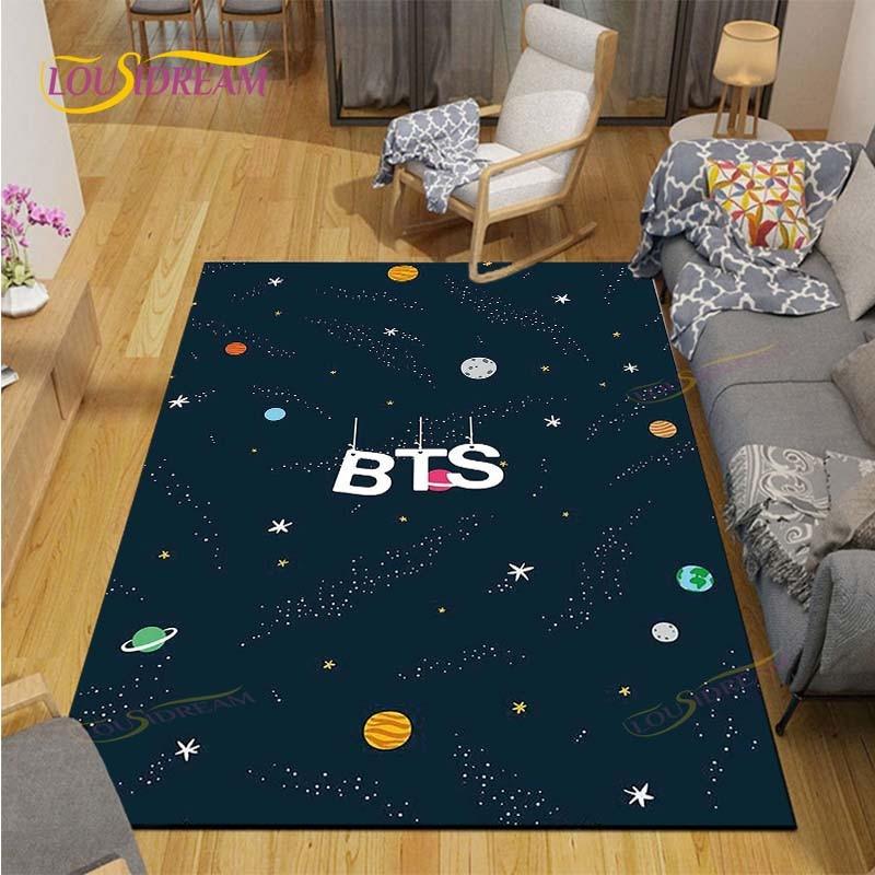 Tappeto Kpop Bangtan Boys Tappeto BTS Tappetini per Tavolino Soggiorno Tappeto Camera da Letto Tappetini per Pavimento Lavabili Tappetino per Area Domestica Regalo