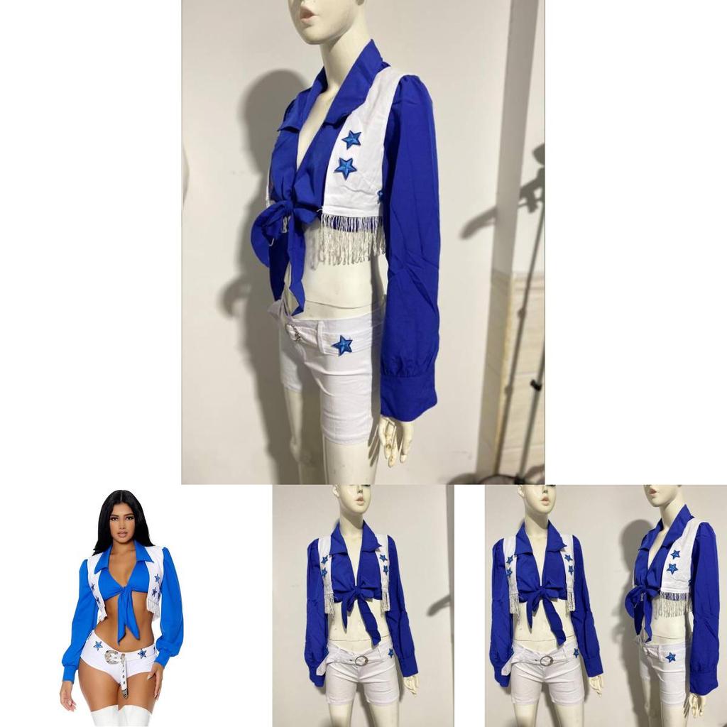 Eye-catching Starry Cheerleader Costume For Women Ideal For Halloween And Events