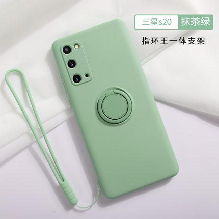 Suitable for Samsung Note20ultra liquid silicone phone case S25plus ring holder all-inclusive lens case