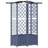 Raised Garden Bed with Trellis and Hanging Roof Gray 122 X 40 X 141 Cm PP