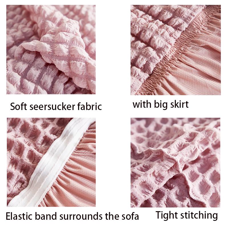 Romantic Seersucker Elastic Sofa Cover Adjustable High Stretch Slipcover Furniture Protector For Living Room Bedroom Home Decor