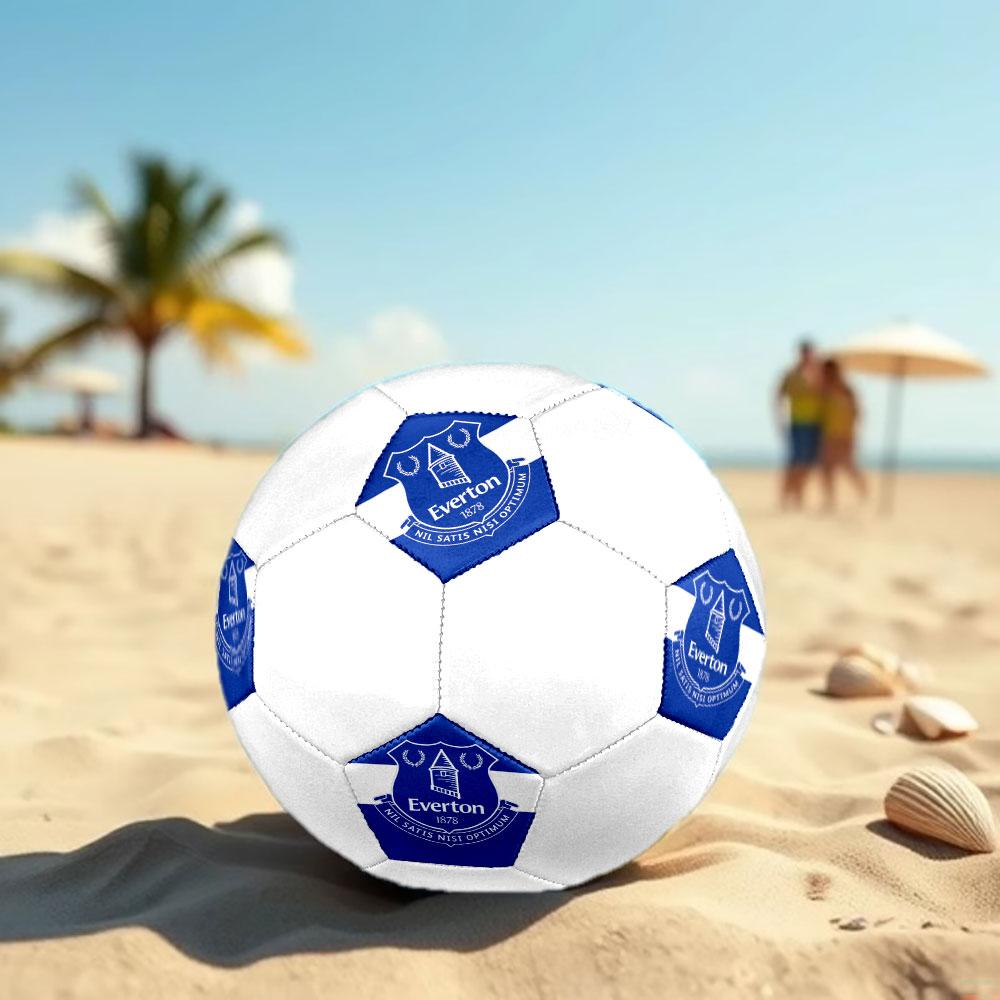 Everton FC Size 5 Soccer Ball, Machine-Stitched PVC, Durable & High Bounce, All Ages Fit, fan merchandise, matches & outdoor use.