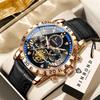 BINBOND Luxury Durable Quartz Wristwatches For Men Luminous Waterproof Chronograph Men's Watches Accurate Casual Reloj