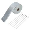 Atyhao 5cm X 5M Glass Cloth Tape Heat Resistant Thermovantage Adhesive Insulation Silver Muffler Pipe Engine Room