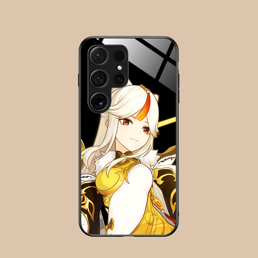 Game GI Ningguang Glass Mobile Phone Case for Samsung Galaxy S26 S25 S24 S23 S22 S21 S20 Note20 Plus FE Ultra Colorful Cover